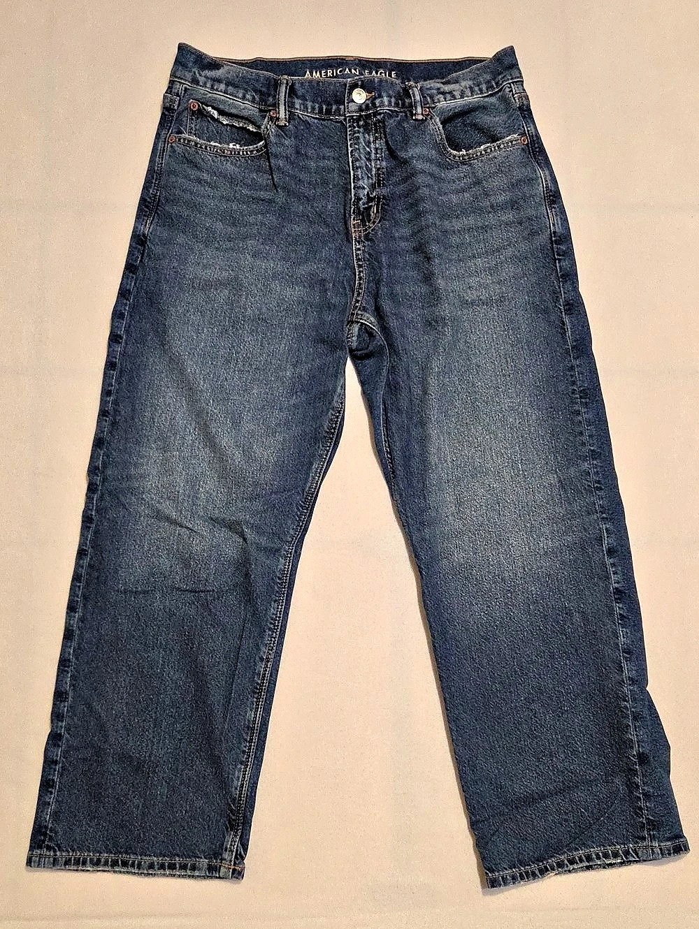American Eagle AE Ex-Boyfriend Jean Boyfriend Jeans in Blue Waist US 10 Short